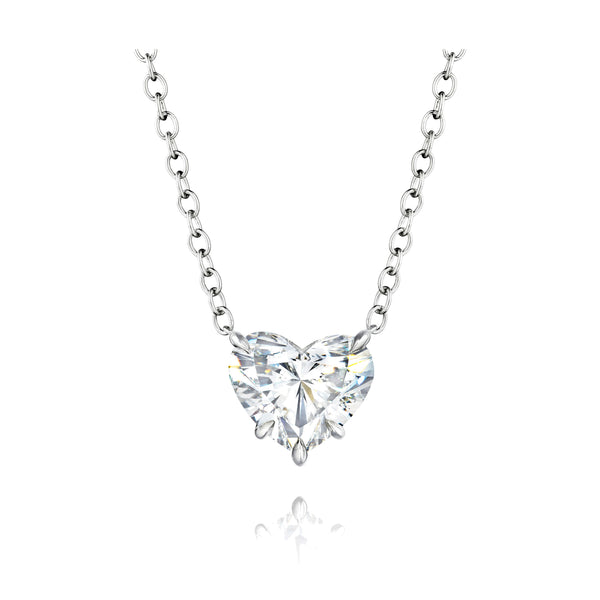 Custom Heart Shaped Diamond Pendant Necklace 1.6ct