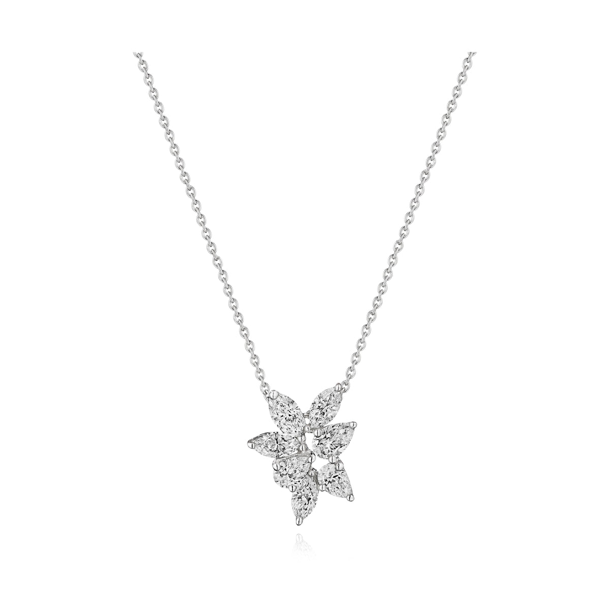 Marquise Cluster Diamond Necklace