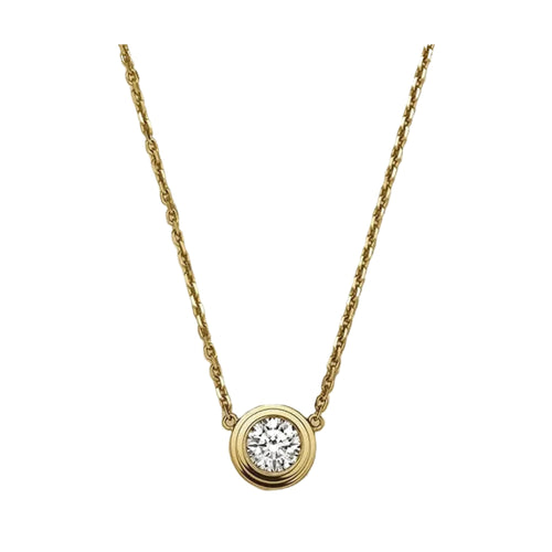 Triple Bezel Round Diamond Necklace, 1 Carat