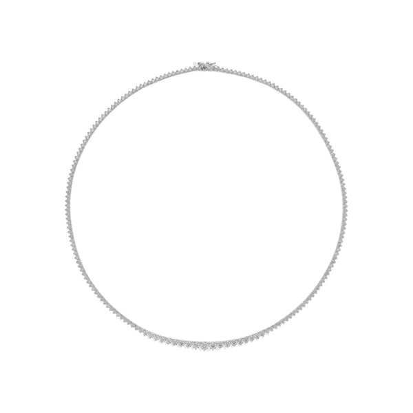 Graduated Tennis Diamond Necklace 6 Carat