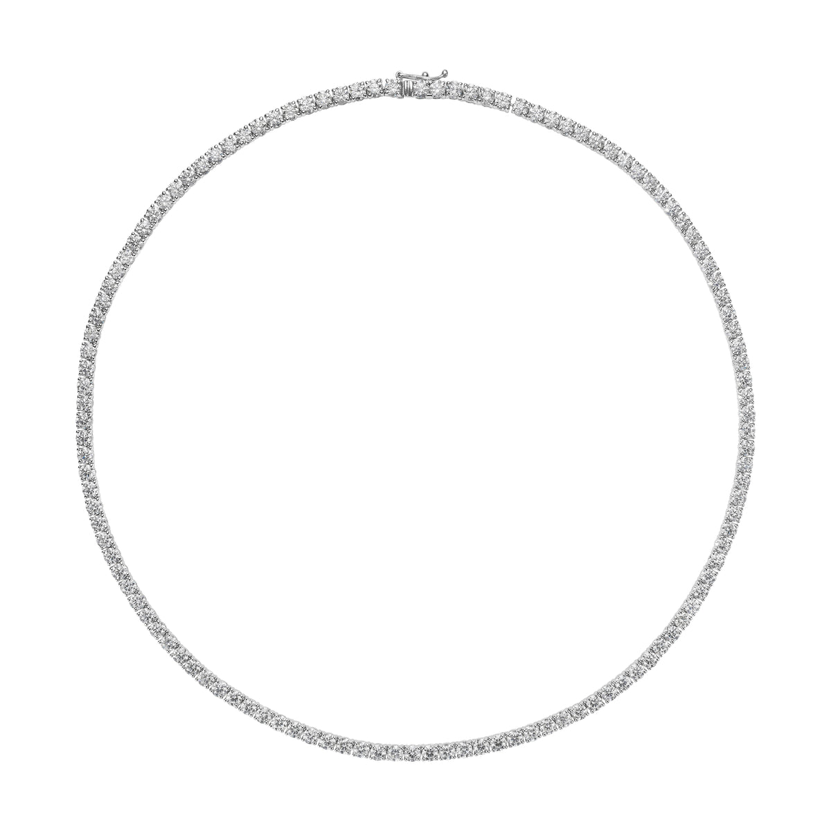 Round Diamond Tennis Necklace, 9 Carats