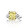 Custom Radiant Brilliant Yellow Diamond Ring, angled view, by Marina Fragoso