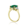 Custom Cushion Cut Emerald and Diamond Ring, side view, by Marina Fragoso