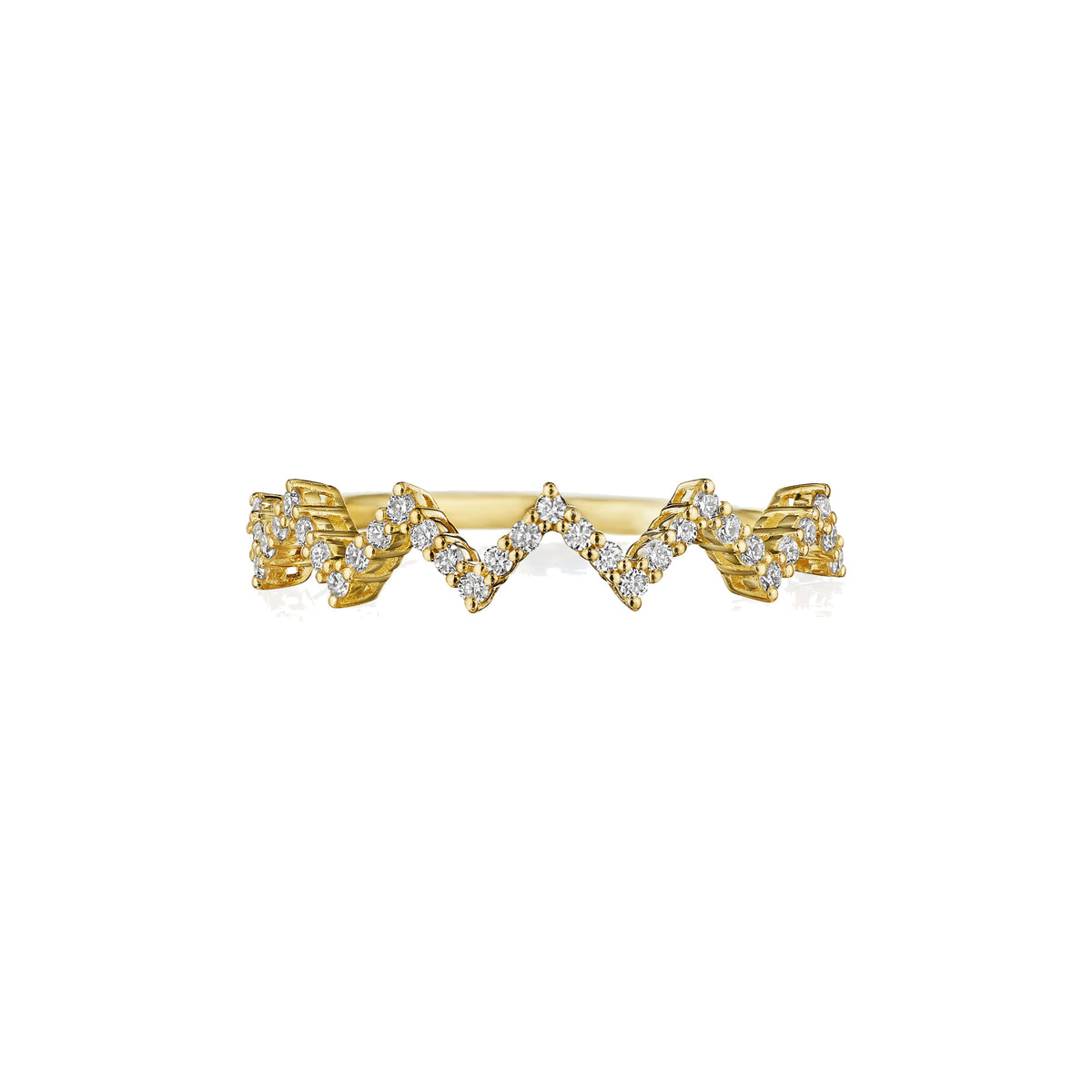 Lightning diamond band in 18k yellow gold