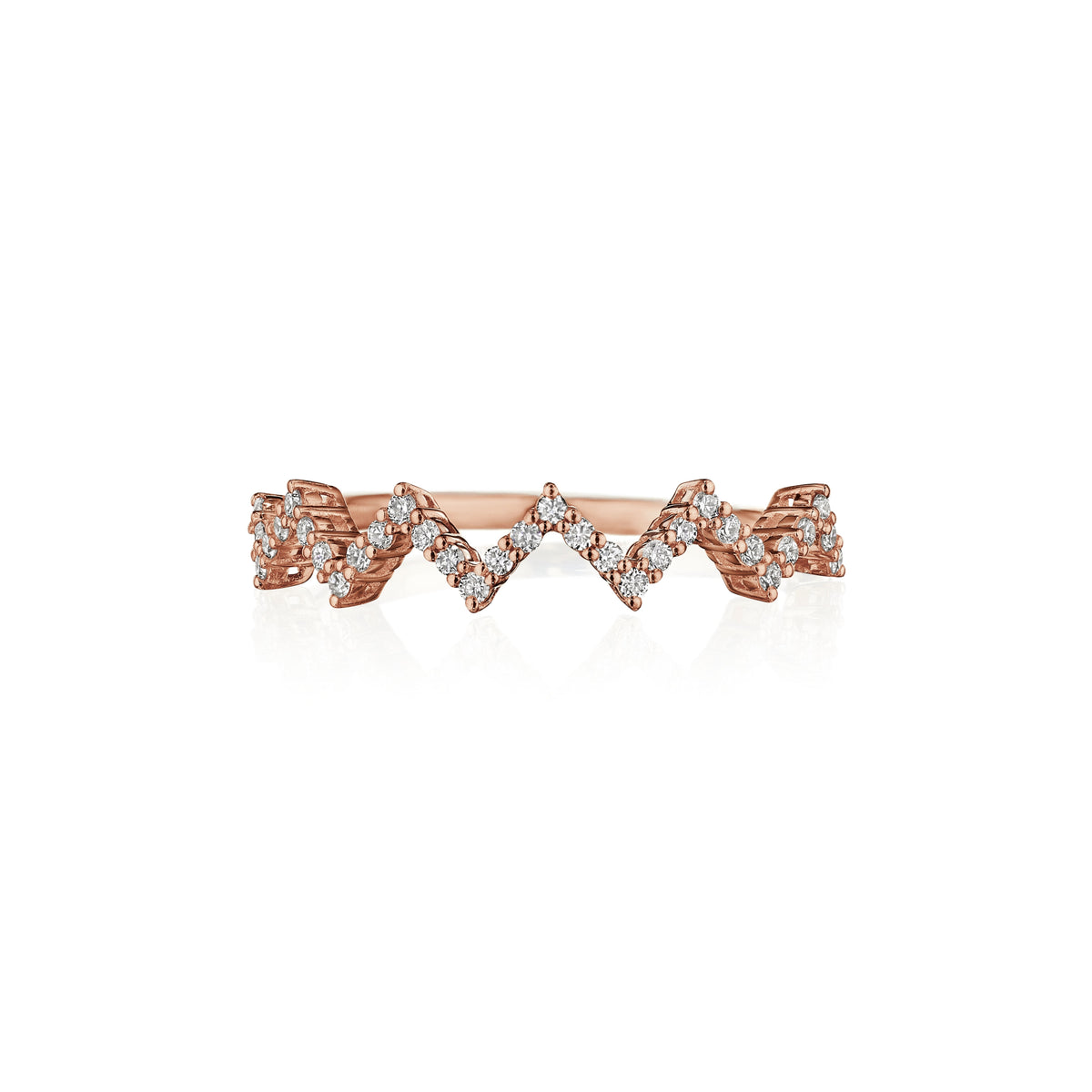 Lightning diamond band in 18k rose gold