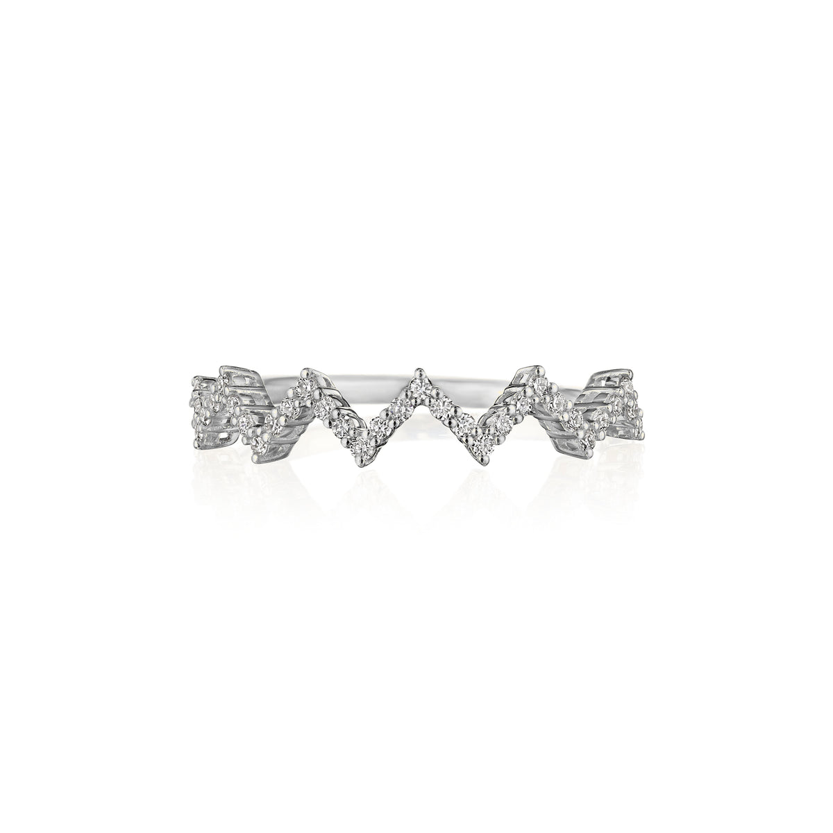 Lightning diamond band in 18k white gold