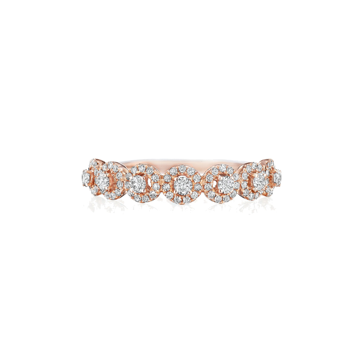 Latitude diamond band in 18k rose gold