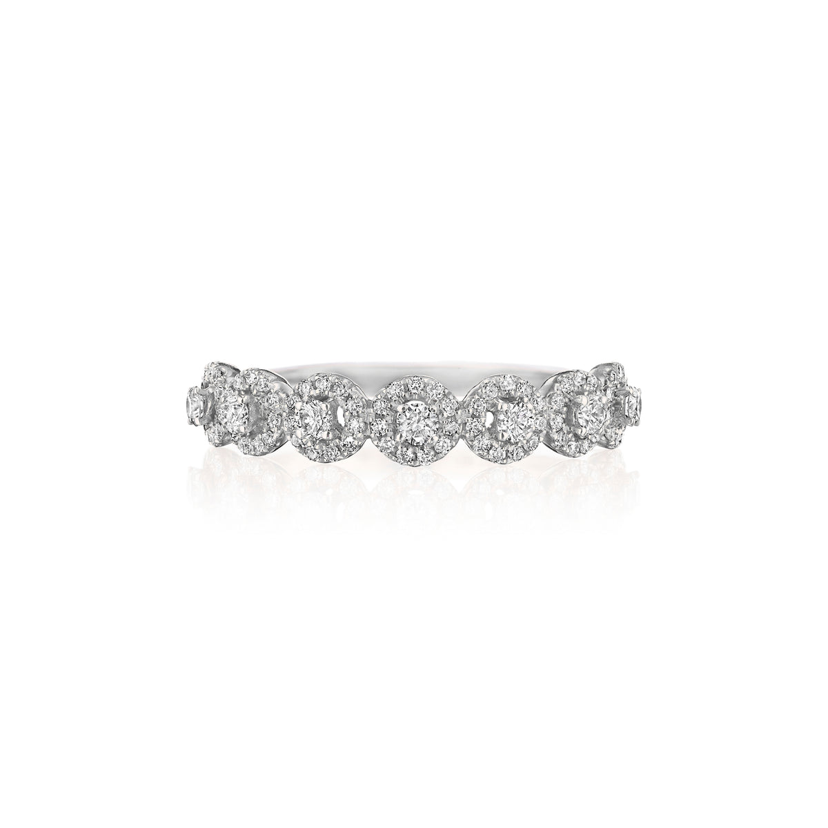 Latitude diamond band in 18k white gold