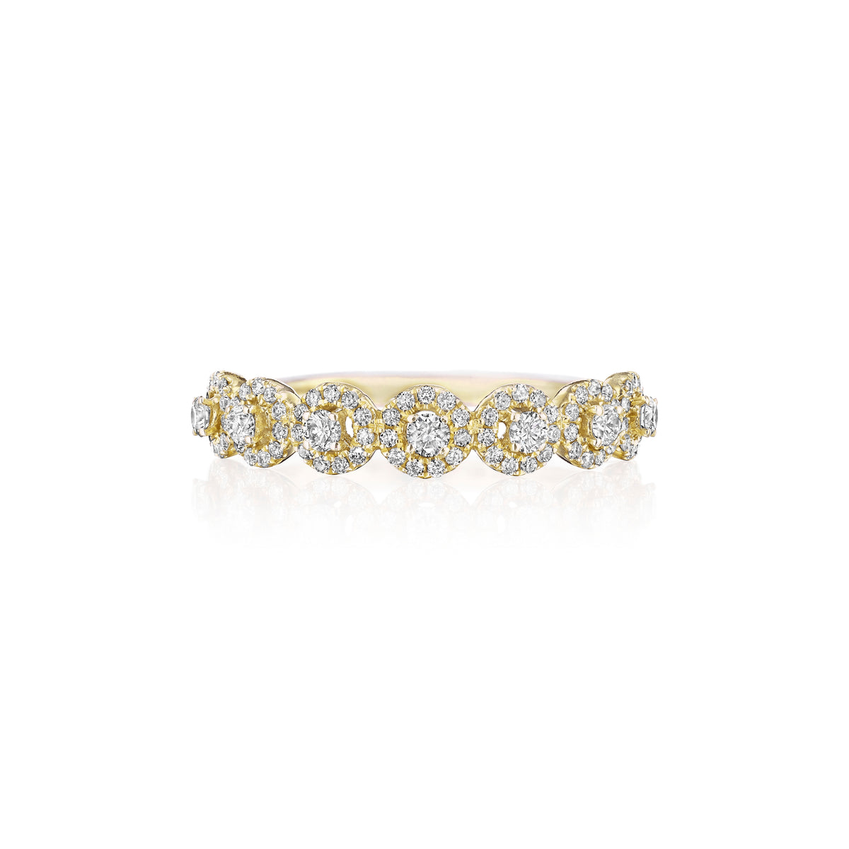 Latitude diamond band in 18k yellow gold