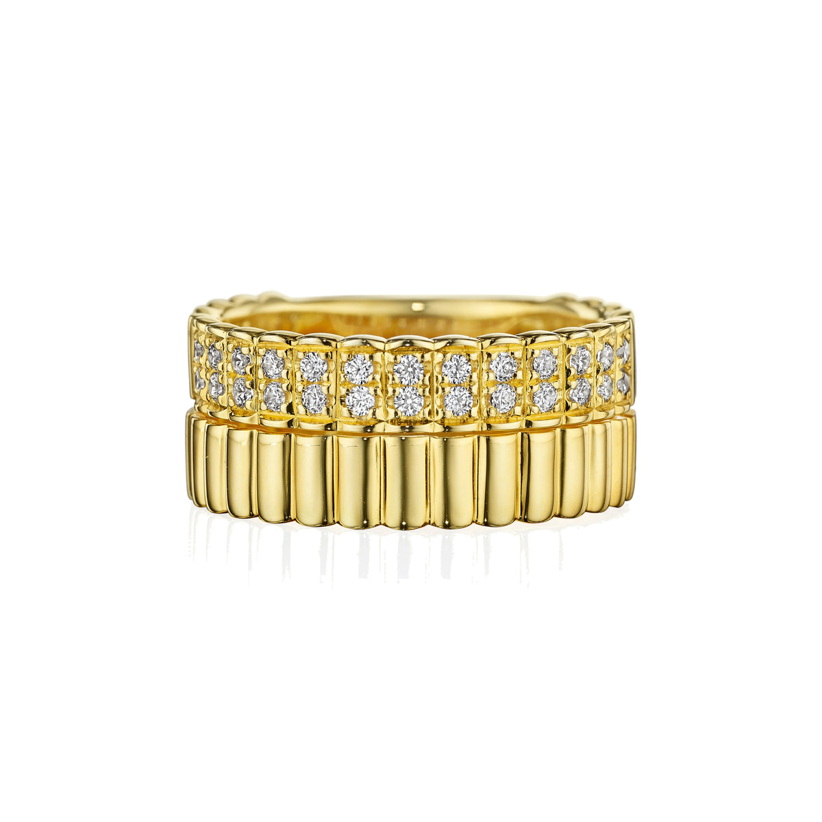 Biblioteca diamond band in 18k yellow gold