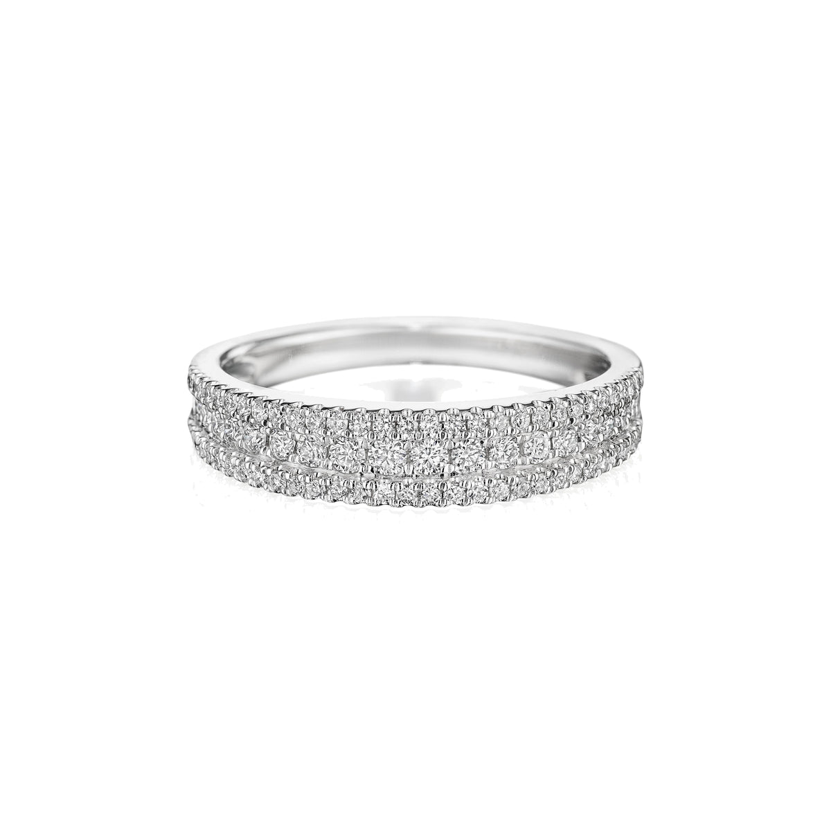 Anchor diamond band in 18k white gold