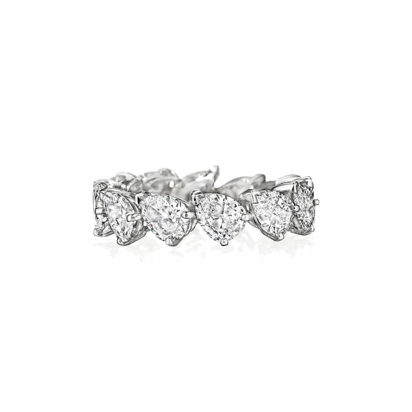 Slanted Pear • 6.5 carat Diamond Eternity Band