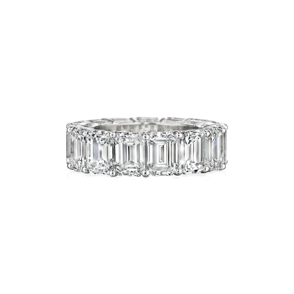 Emerald Cut Diamond Eternity Band, 7 Carats