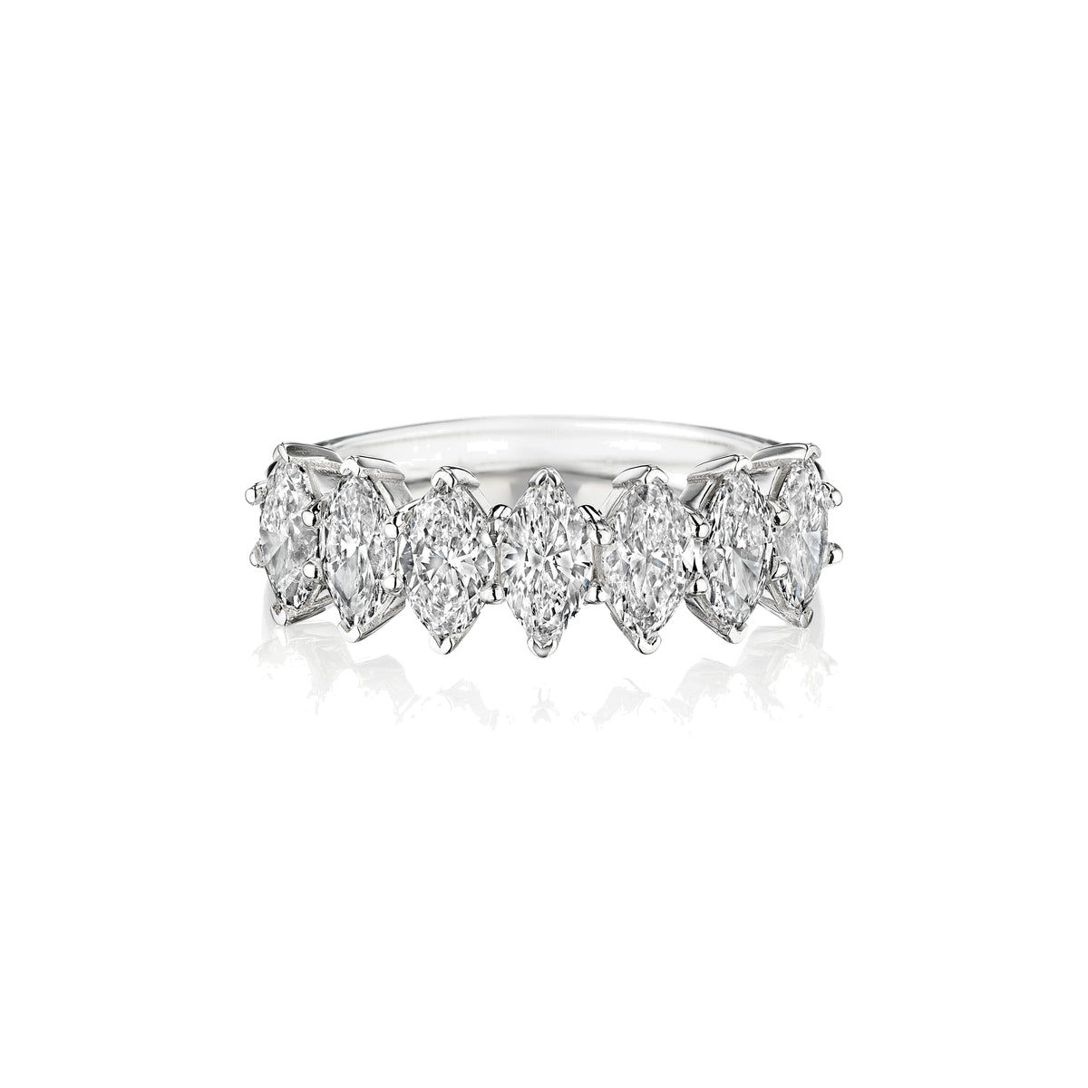 Marquise Diamond Seven Stone Ring, 1.4 Carats