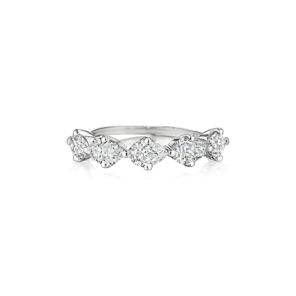 East West Pear Diamond 5 Stone Ring • 1.5 carat