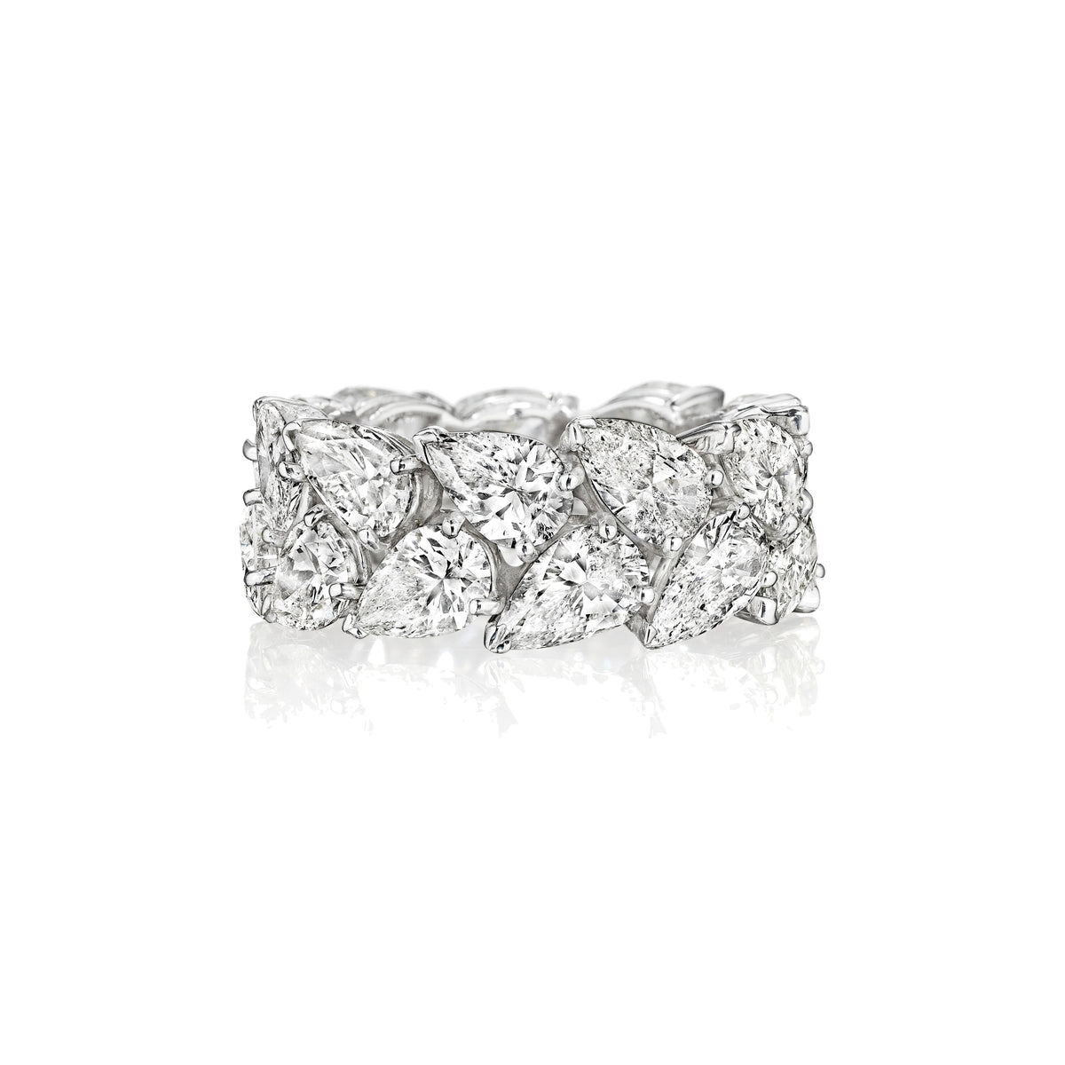 Double Pear Diamond Anniversary Band, 10 Carats