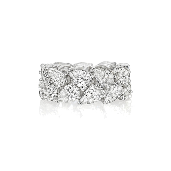 Double Pear Diamond Anniversary Band, 10 Carats