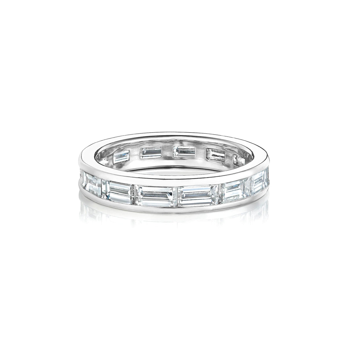 Custom Channel Set Baguette Diamond Band, 2 Carats