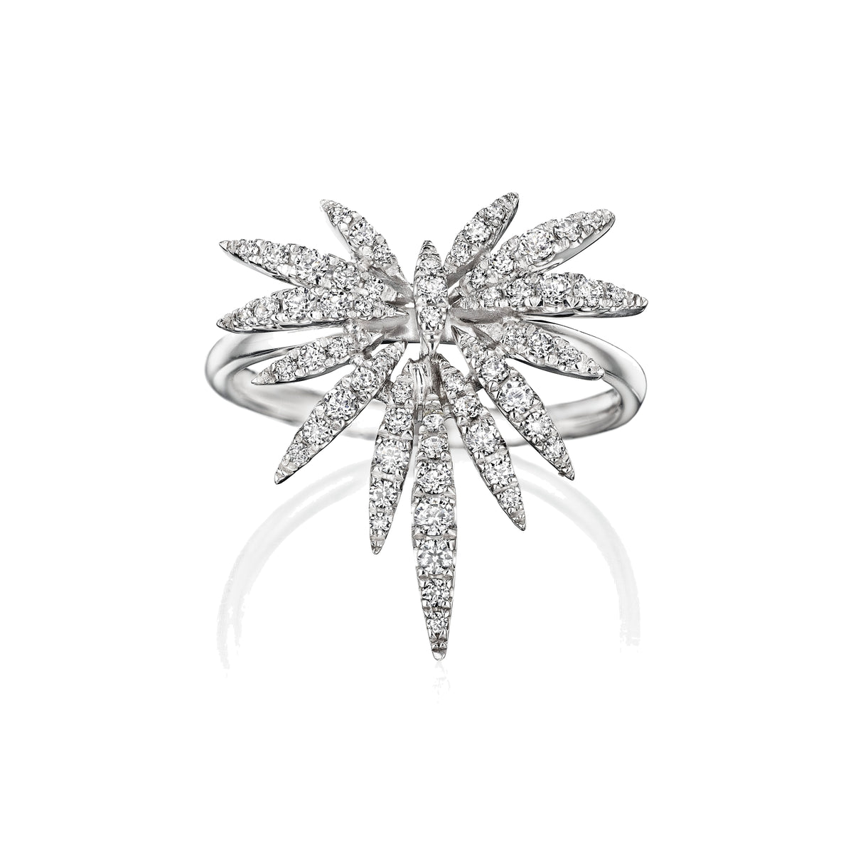 Phoenix diamond cocktail ring in 18k white gold