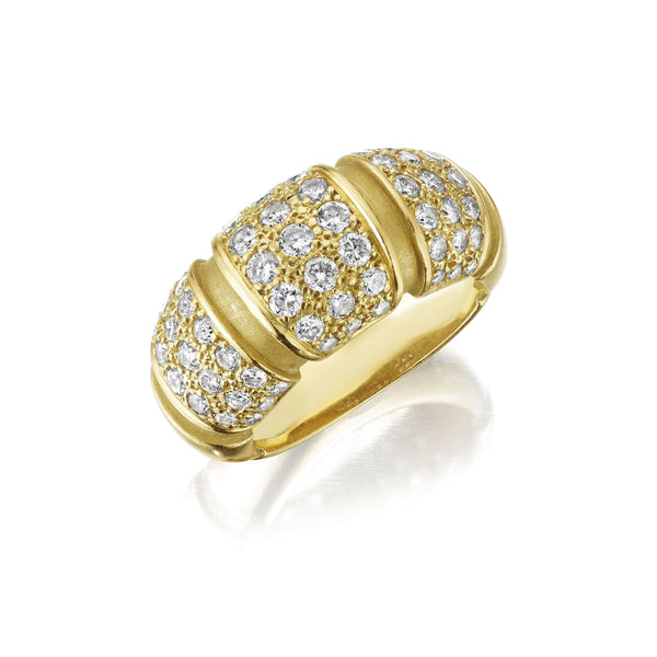 Ribbed Pavé Diamond Ring