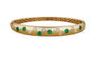 Emerald & Diamond Station Bangle by Marina Fragoso