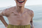 Bespoke Trillion Diamond Pendant Necklace worn in the Marina Fragoso Rio campaign
