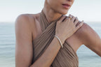 Bezel Set Emerald Cut Diamond Tennis Bracelet worn in the Marina Fragoso Rio campaign