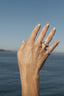 Five Diamond Bombé Ring worn in the Marina Fragoso Rio campaign