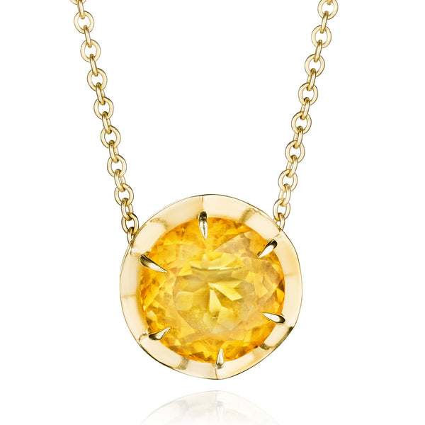 Citrine Burst Pendant Necklace by Marina Fragoso