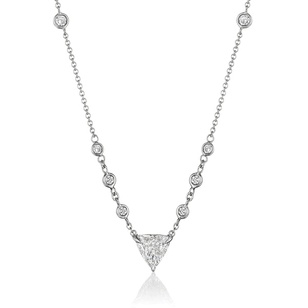Bespoke Trillion Diamond Pendant Necklace by Marina Fragoso