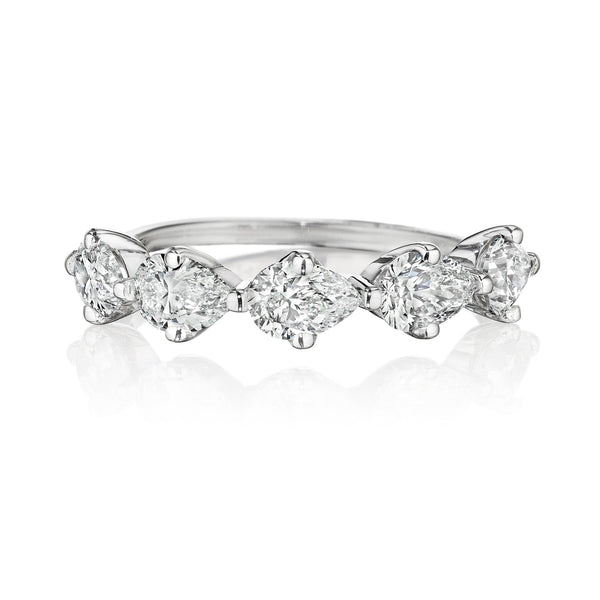 East West Pear Diamond 5 Stone Ring • 1.5 carat by Marina Fragoso