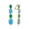 Emerald & Turquoise Drop Earrings by Marina Fragoso