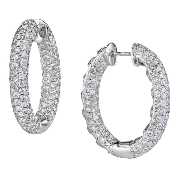 Pavé Bombé Diamond Hoops Earrings by Marina Fragoso