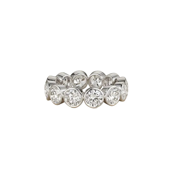 Round Bezel Diamond Eternity Band by Marina Fragoso