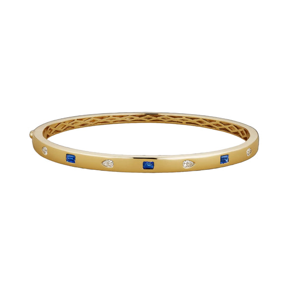Sapphire & Diamond Station Bangle by Marina Fragoso