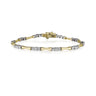 Three Diamond Two-Tone Link Bracelet