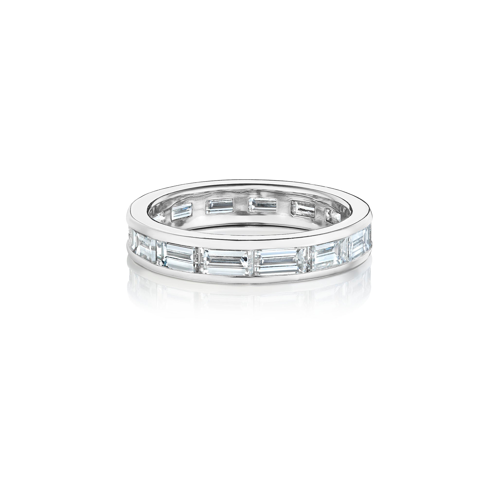 2 carat Custom Chanel Set Baguette Ring