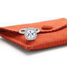 Custom Cushion Cut diamond Brilliant with Pave Halo and Band