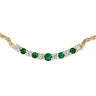 Diamond and Emerald Graduated Line Necklace